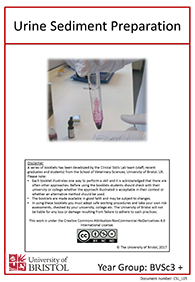 Clinical skills instruction booklet cover page, Urine Sediment Preparation